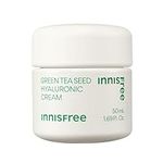 innisfree Green Tea Seed Hyaluronic Acid Cream With Squalane and Ceramides, Korean Hydrating Face Moisturizer and Balancing Cream