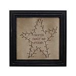 CVHOMEDECO. Primitives Vintage Cherish Family and Friends Stitchery Frame Wall Hanging Decoration Art, 9 x 9 Inch