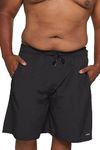 HOdo Mens Big and Tall Swim Trunks 2X-6X, Black, 6X-Large Big Tall