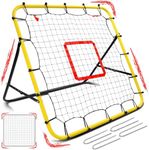 Furypiont Soccer Rebounder Bounce Back Net, 3.3×3.3FT Baseball Rebounder Net, Adjustable Angle All Ages Soccer Rebounder Training Equipment, Soccer Themed Gifts for Backyard Soccer Practice