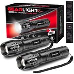 GearLigh Torch LED Flashlights - Mini Camping Flashlights with 5 Modes, Zoomable Beam - Powerful and Bright for Outdoor Use