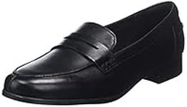 Clarks Women's Hamble Loafers, Black Black Leather, 5 UK