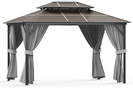 GarveeLife Outdoor Patio Pavilion - 13x10 Feet, Aluminum Alloy + Pc Solar Panel, Double Roof, Suitable for Lawns, Gardens, Backyards, and Decks, Suitable for All Seasons, Used for Family Gatherings.