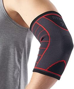 Rymora Elbow Compression Sleeve - Single Elbow Braces - Elbow Sleeves Men Women for Tennis Weightlifting Golf Sports and Tendonitis