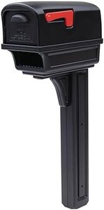 Architectural Mailboxes Gentry Plastic, Dual Access, Mailbox and Post Kit, GGC1B00AM, Black, Large Capacity