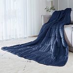 ALANSMA Reversible Weighted Blanket for All Season, Luxury Velvet, Warm and Cool, Adult 15Lb Weighted Blanket, Enjoy Sleeping Anywhere(Blue, 48''x72''10lbs)