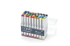 COPIC Classic Coloured Marker Pen - Set of 36 (Basic), for Art & Crafts, Colouring, Graphics, Highlighter, Design, Anime, Professional & Beginners, Art Supplies & Colouring Books