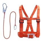 Safety Harness Kits, Multi-Purpose Fall Protection Belt, Fall Arrest Harness Full Body Height Fall Protection Harness Aerial Work Safety Harness Adjustable Belt with Hook (Big Buckle 1.6 M)