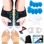 RFAQK 11pcs Bunion Corrector for Women & Men - Bunion Corrector Kit with Toe Separators and Bunion Splints Hammer and Big Toe Separator, Spacers and Straighteners, Exercise Strap