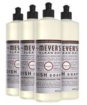 Mrs. Meyer's Clean Day Dish Soap, Cruelty Free and Biodegradable Dishwashing Liquid, Lavender Scent, 473 ml Bottles - 4 Pack