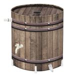 PAETAE Collapsible Rain Barrels, 50 Gallon Rain Water Collection Barrel, Rain Catcher Barrels to Collect Rainwater from Gutter, Leak-Proof Design, Woodgrain