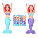 2P Mermaids Pool Wind Up Toys for Kids,Mermaid Swim Bath Diving Toys,Red Hair Mermaid Princess Tail Clockwork Toy Toddlers Water Bathtub Toys,Little Mermaid Bath Toys for Babies Kids Girls