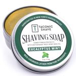 Taconic Shave Barbershop Quality Shaving Soap for Men & Women with Anti-Oxidant Rich Oils – Moisturizing Shaving Soap for All Skin Types – 4 oz. Puck (Eucalyptus Mint)