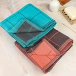 ZAHYA 100% Pure Cotton Zero Twist Bath Towels Large Size | Absorbent, Quick-Dry, Super Soft | Pack of 2 | Turquoise & Red