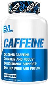 EVLution Nutrition Caffeine, 200mg, 100 tablets