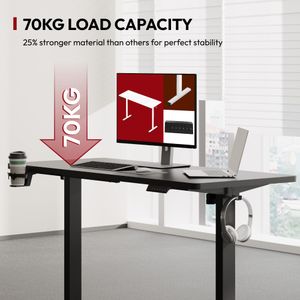 SANODESK QS1 Electric Standing Desk – Adjustable Height, Black