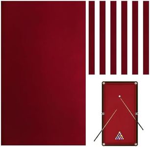 TOPZEA Billiard Cloth 8FT, Pre-Cut Pool Table Felt Replacement Kit with 6 Rail Cloth Strips for 8 Foot Tables, Billiards & Snooker Table Accessories, Indoor Sport Game, Red