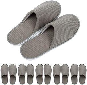 OSTADARRA 6-9 Pairs Spa Slippers, Non Slip Disposable Slippers For Guest, Washable Reusable, Which Can Be Used As Women Men, House, Indoor, Bathroom, Bedroom, Hotel, Bride Slippers, 6 Grey L (Polar