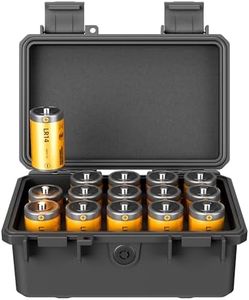 KIWIFOTOS 15 Slots C Battery Organizer Storage Case Heavy Duty IP67 Waterproof C Cell LR14 Alkaline Batteries Holder Containers for Household Outdoor Camping and Office All-Purpose