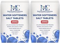 MAC 25 Kg Salt Tablets | Water Softener | Food Grade | Compatible to All Water Softener Machines 100% Genuine British Salt Tablet, Tablet Salt of Premium (2 Bags)