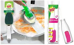 Scotch-Brite Plastic Bottle Cleaner Brush (Pink and White)&Scotch Brite Soap Dispensing Dishwand