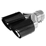63mm Dual Muffler Tip Carbon Fiber Car Exhaust Pipe Rear Tip Tail Throat