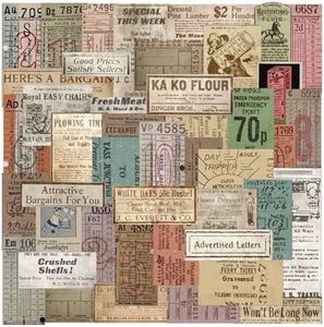 150 PCS Vintage Retro Collage Stickers - Old Tickets & Advertisements Distressed Paper Craft Stickers for Scrapbooking Home Decor Journaling Retro Enthusiasts