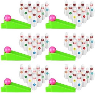 Bowling Party Favors for Kids Mini Bowling Game with Miniature Bowling Pins Ramp Bowling Ball Bowling Mini Games Tabletop Bowling Sets Goodie Bag Fillers For School Party (Ball and Ramp Style, 25 Set)