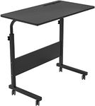 soges Adjustable Mobile Table with Tablet Slot 31.4inches Portable Laptop Computer Stand Desk Cart Tray, Black 05#3-80BK-CA