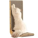 FUKUMARU Cat Scratcher, 68 CM L Shape Cat Scratch Pad Wall Mounted, Cat Scratching Cardboard with Ball Toy for Indoor Cats, Large Size