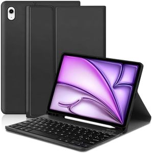 Zabatoco Custodia Tastiera per iPad Air 11" M2 2024, Italiano QWERTY Tastiera per iPad Air 11” 6th M2 2024, Bluetooth Rimovibile Tastiera per iPad Air 11" 2024/iPad Air 5/iPad Air 4 (air 11 2024)
