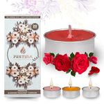 Festira Tea Lights Candles - Scented Candles for Home, Smokeless Soy Wax, 5 Hours Burn - Pack of 20 - (Turkish Rose)