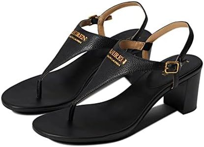 Lauren Ralph Lauren Women's Westcott Heeled Sandal, Black, 7.5