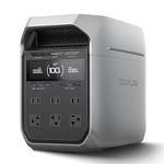 EF ECOFLOW Portable Power Station DELTA 3 Plus, 1024Wh LiFePO4 (LFP) Battery, 1800W AC/140W USB-C Output, Solar Generator (Solar Panel Optional) for Home Backup, Camping&RV