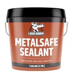 Liquid Rubber MetalSafe Sealant - Metal Roof Waterproof Membrane Coating and Corrosion Protection, Solar Resistant, Indoor and Outdoor Use, Easy to Apply, 1 Gallon, Black