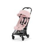 Cybex Coya Compact Stroller, Lightweight One-hand Fold, Travel-Friendly Pram for Newborns, Infants, and Toddlers, Age 0-4 years, Flat Recline Position, One Pull Harness, Hand Luggage Compatible, Stroller (Peach Pink Matt Black Frame)