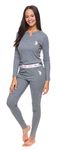 U.S. POLO ASSN. Women’s Pajama Thermal Underwear Set Long John Base Layer Top and Bottom (Charcoal Heather, 3X-Plus)