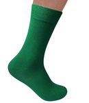 Rambutan Men's"Space Collection" Bamboo Seamless Dress Socks US 8.5-12.5 Multi Color (Green)