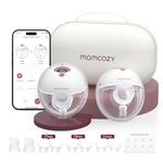 Momcozy M5 Smart Breast Pump, APP Controlled Wearable Hands‑Free Electric Pump, 3 Modes 9 Suction Levels, Portable Lightweight Pump, 24mm Flange, 2 Count, Cozy Red