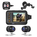 Motorcycle Dash Cam Waterproof Motorcycle Video Recorder Action Camera Wide Angle 1080P Front and Rear View Dual Cameras with G-Sensor Loop Recording Motion Detection N/a/a