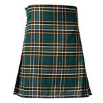 The Scotland Kilt Company Men's 8 Yard 100% Wool Scottish Kilt with Adjustable Leather Straps Modern Wear - Irish Heritage - 34-36”