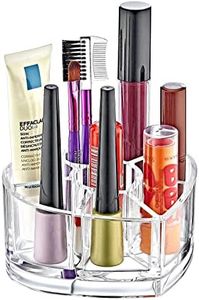 Boxup Makeup Organizer - Heart Shape Lipstick Holder And Skin Care Desk Accessories, Cute Small Beauty Cosmetics Table Organizers For Women & Teen Girls, Pretty Lip Stick Gloss Storage Stand