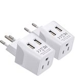 Switzerland Travel Plug Set by Ceptics - with 2 USB + USA Socket Input - Type J and Type C- Ultra Compact - Safe Grounded Perfect for Cell Phones, Laptops, Camera Chargers