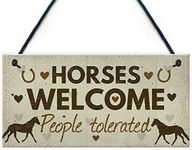 RED OCEAN Horse Gifts For Girls For Women Hanging Plaque Stable House Sign Mum Daughter Horse Lover Gift