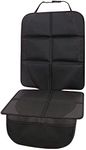 FYY Car Seat Protector with Thickest Padding, XL Size Auto Car Seat Protectors for Child Seats, Waterproof 600D Fabric, Best Coverage, Non-Slip Backing and Mesh Pockets for Handy Storage Black