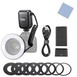 Godox MF-R76C ETTL Macro Ring Flash Light GN14 10 Levels Adjustable Brightness with 8PCS Adapter Ring & Large Capacity Battery Compatible with Canon Cameras