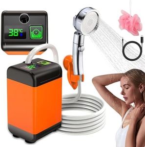 Camping Shower Kit Electric Shower Pump Rechargeable Camping Shower 12V with Intelligent Temperature and Water Pressure Display Adjustable Pump for Shower Camping