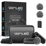 Vorteq Wireless Lavalier Mic for iPhone & Android | Triple Noise Cancellation | 65ft Range | 50H Battery with Charging Case | Dual Channel Microphone for YouTube, Content Creators, Podcast & Vlogging
