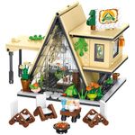 Generic Camping Tent Building Kit with LED Light, Dream Cottage Series, DIY STEM Toy Warm House Building Blocks Toy, 3D Models Stree View Best Gift for Friends and Girls 12,14, or Adults 579 PCS