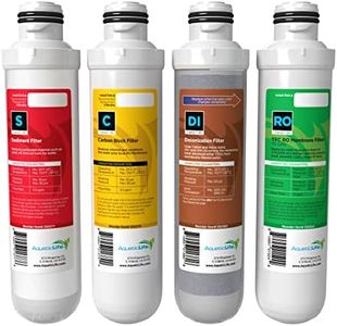 AquaticLife Twist-In Reverse Osmosis Replacement Water Filter Cartridge Pack - Includes 75 GPD Membrane, Sediment, Carbon Block and Deionization for 3 and 4-Stage RODI System